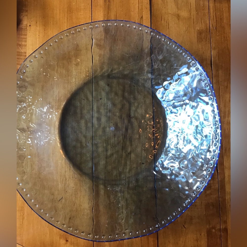 Beautiful Light Blue Hard Plastic Serving Bowl perfect for Summer